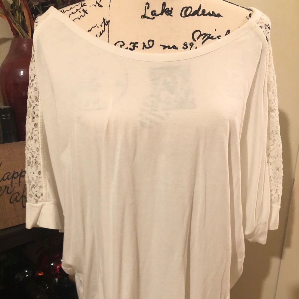 Lane Bryant White/Lace Blouse Size 18/20